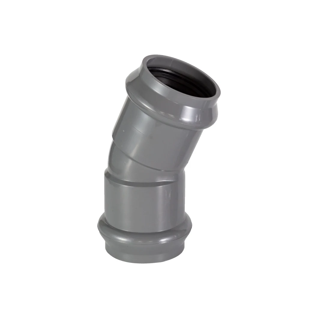 High Quality Pressure Elbow Pipe Fitting for Water Supply Rubber Ring Joint PVC Plumbing Pipe and Fittings